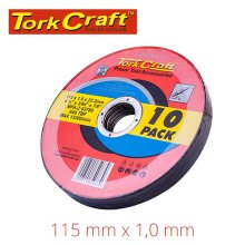 Tork Craft Cutting Disc Steel & Ss 115 X 1.0 X 22.2 Mm 10 Pack