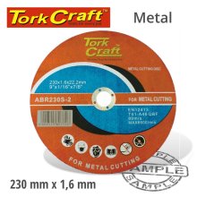 Tork Craft Cutting Disc Steel And Ss 230 X 1.6 X 22.22mm