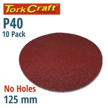 Tork Craft Sanding Disc Psa 125mm 40 Grit No Hole 10/Pk