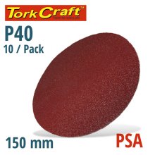 Tork Craft Sanding Disc Psa 150mm 40 Grit No Hole 10/Pk