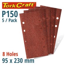 Tork Craft Sanding Sheet Orb 95 X 230mm 150gr With 8 Holes 5/Pk