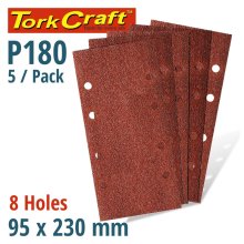 Tork Craft Sanding Sheet Orb 95 X 230mm 180gr With 8 Holes 5/Pk