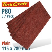 Tork Craft Sanding Sheet Orb 115 X 280mm 80gr Plain No Holes 5/Pk