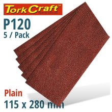 Tork Craft Sanding Sheet Orb 115 X 280mm 120gr Plain No Holes 5/Pk
