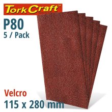 Tork Craft Sanding Sheet Orb 115 X 280mm 80gr No Holes Velcro 5/Pk