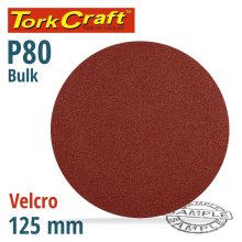 Tork Craft Sanding Disc Velcro 125mm 80 Grit No Hole Bulk