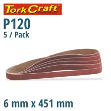 Tork Craft Powerfile Sanding Belt 6 X 451mm 120 Grit 5/Pk