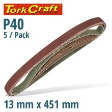Tork Craft Powerfile Sanding Belt 13 X 451mm 40 Grit 5/Pk