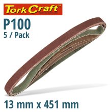Tork Craft Powerfile Sanding Belt 13 X 451mm 100 Grit 5/Pk