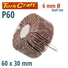 Tork Craft Flap Wheel 60 X 30 X 6mm Shaft 60 Grit Per Each (14 Per Box)