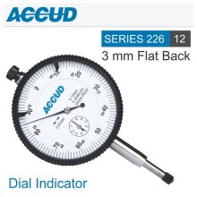 Accud Shockproof Dial Indicator Flat Back 3mm