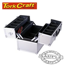 Tork Craft Square Aluminium Case With 4 Piece Tray 36.5 X 22.5 X 25 With Silver D