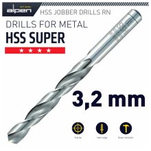 Alpen HSS Super Drill Bit 3.2 X 65mm 3/Pk