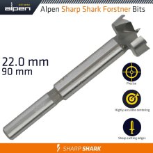 Alpen Forstner Drill Bit Sharp Shark 22Mm