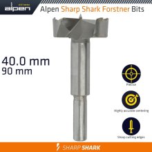 Alpen Forstner Drill Bit Sharp Shark 40Mm