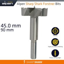 Alpen Forstner Drill Bit Sharp Shark 45Mm