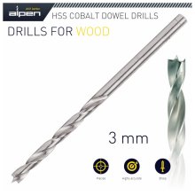 Alpen HSS Cobalt Wood Drill Bit 3mm