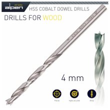 Alpen HSS Cobalt Wood Drill Bit 4mm
