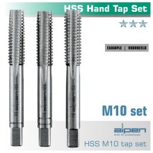 Alpen Hand Tap Set In Pouch M10 HSS 1.5mm Pitch