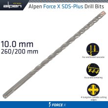 Alpen Force X 10.0 X 260/200 Sds-Plus Drill Bit X4 Cutting Edges - Bulk