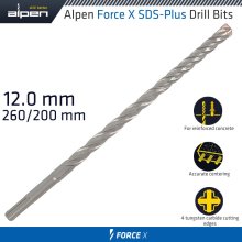 Alpen Force X 12.0 X 260/200 Sds-Plus Drill Bit X4 Cutting Edges - Bulk