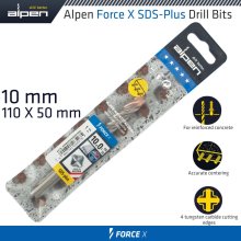 Alpen Force X 10.0 X110/050 Sds-Plus Drill Bit X4 Cutting Edges