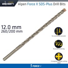 Alpen Force X 12.0 X 260/200 Sds-Plus Drill Bit X4 Cutting Edges