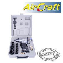 Air Craft Air Impact Wrench 1/2" 17 Piece Kit Single Hammer