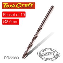 Tork Craft Drill Bit HSS Industrial 8.0mm 135deg Packet Of 10 Tork Craft Drill Bit HSS Industrial 8.0mm 135deg Packet Of 10