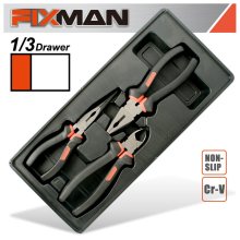 Fixman 3-Pc Pliers Set (Combination 8"Ncutting 7.5" Long Nose 8")