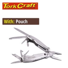 Tork Craft Multitool Silver Mini With Led Light With Nylon Pouch In Blister