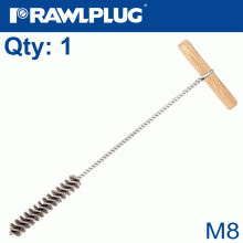 RAWLPLUG Manual Wire Bottle Brushes M8 Wooden Handle