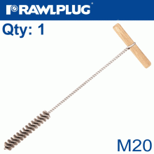 RAWLPLUG Manual Wire Bottle Brushes M20 Wooden Handle