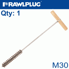 RAWLPLUG Manual Wire Bottle Brushes M30 Wooden Handle