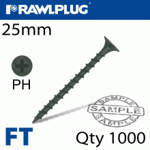 RAWLPLUG Drywall Screw Coarse Thread 3.5Mmx25Mm X1000-Box