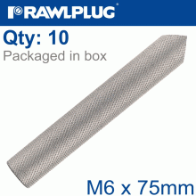 RAWLPLUG Internaly Threaded Sockets M6X75 Zinc Plated, Class 5.8 Box Of 10