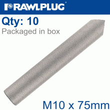 RAWLPLUG Internaly Threaded Sockets M10X75 Zinc Plated, Class 5.8 Box Of 10