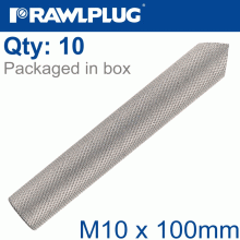 RAWLPLUG Internaly Threaded Sockets M10X100 Zinc Plated, Class 5.8 Box Of 10