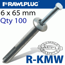 RAWLPLUG Kmw Metal Hammer Fixing 6X65Mm X100 Per Box