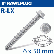 RAWLPLUG Concrete Screwbolt 6X50Mm Hex Head With Flange Galvanized Box Of 100