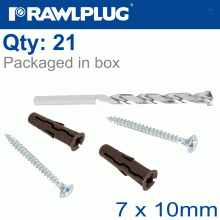 RAWLPLUG Curtain Pole Kit Uno07X10 With Screws And 7Mm Drill Bit