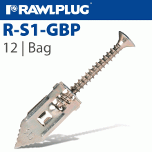 RAWLPLUG Hammer In Fixing Plasterboard+Screws 10.5X30Mm X12-Bag