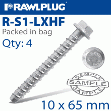 RAWLPLUG Concrete Screw Ancor 12.5X65Mm R-Lx Hex With Flange Zinc Plated