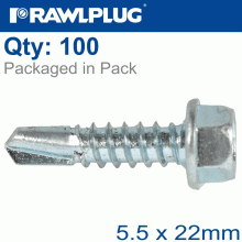 RAWLPLUG Self Drilling Screws 5,5X22Mm, 100Pcs