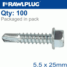 RAWLPLUG Self Drilling Screws 5,5X25Mm, 100Pcs