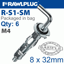 RAWLPLUG Interset Cavity Fixing M4X32Mm X6-Bag L-Hook