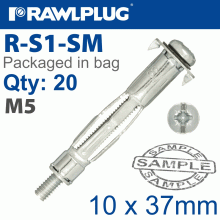 RAWLPLUG Interset Cavity Fixing M5X37Mm X20-Bag