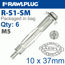 RAWLPLUG Interset Cavity Fixing M5X37Mm X6-Bag