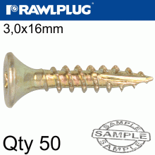 RAWLPLUG R-Ts Hardened Screw 3.0X16Mm X50 Per Bag