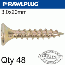 RAWLPLUG R-Ts Hardened Screw 3.0X20Mm X48 Per Bag